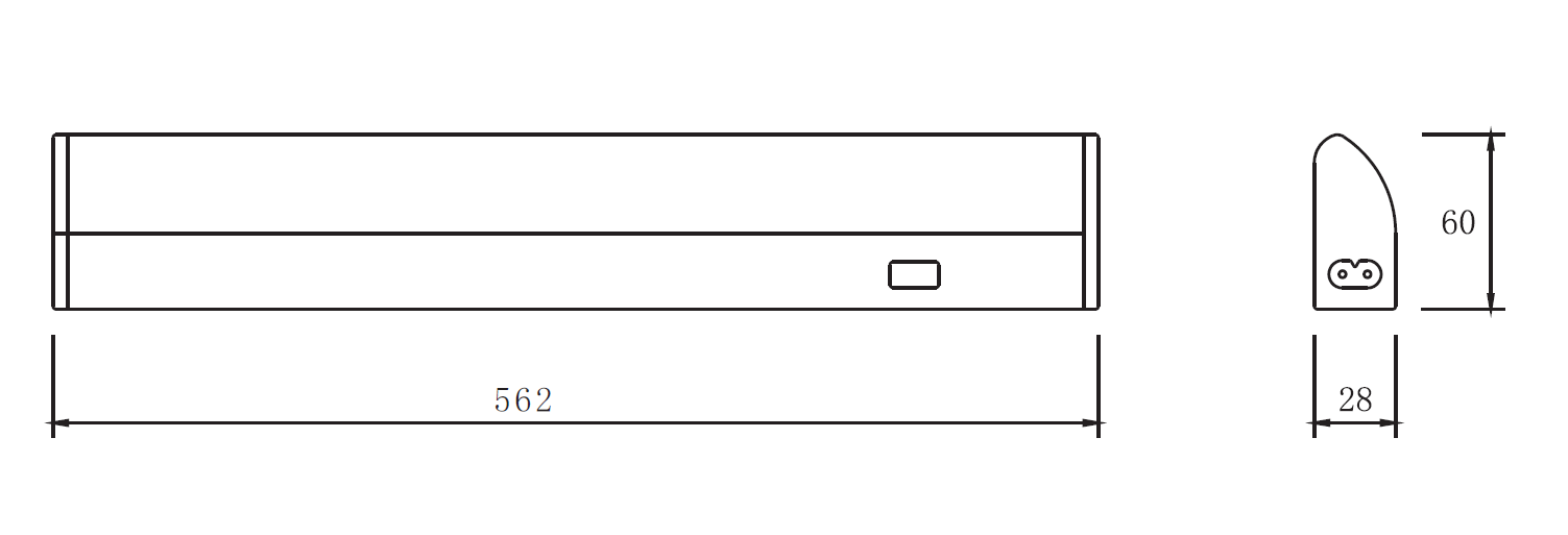 ML Accessories-USLED12 230V 12W LED Linkable Striplight with Motion Sensor (562mm) 4000K