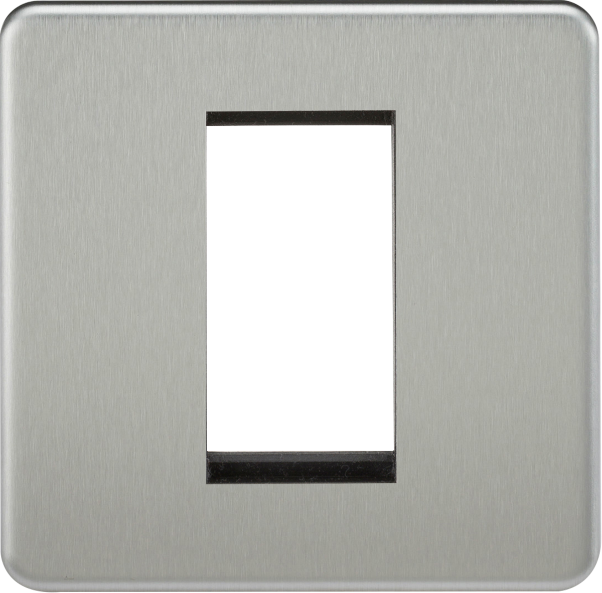Screwless 1G Modular Faceplate - Brushed Chrome