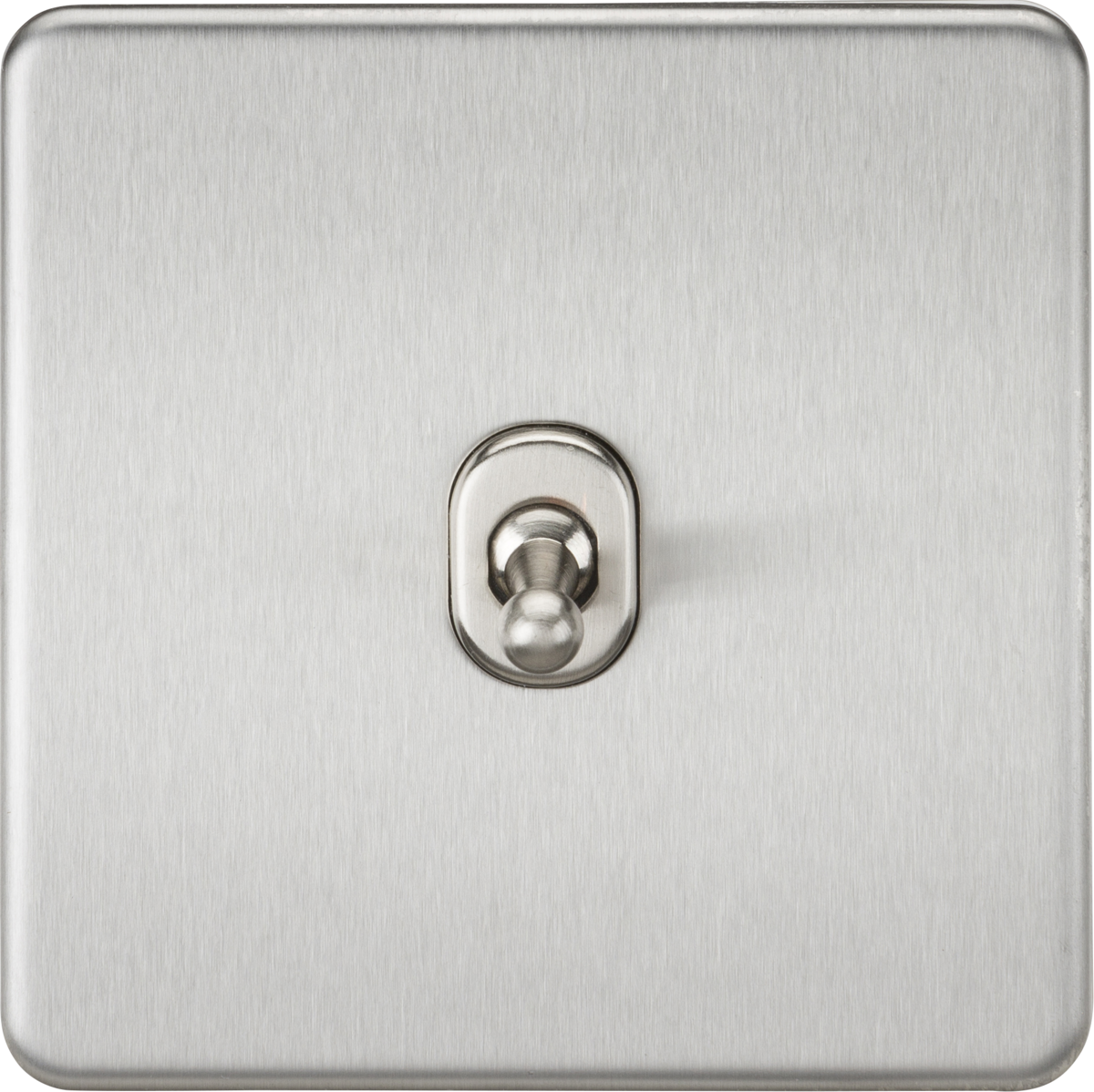 Screwless 10AX 1G 2-Way Toggle Switch - Brushed Chrome