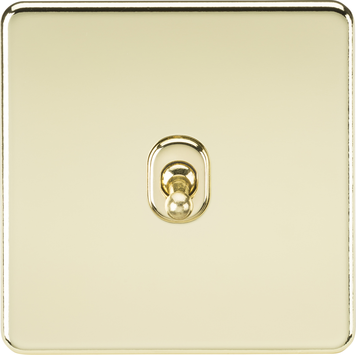 Screwless 10AX 1G 2-Way Toggle Switch - Polished Brass