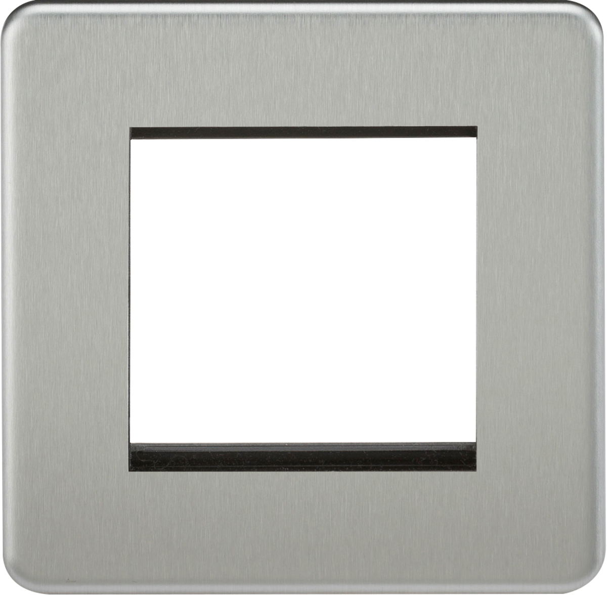 Screwless 2G Modular Faceplate - Brushed Chrome