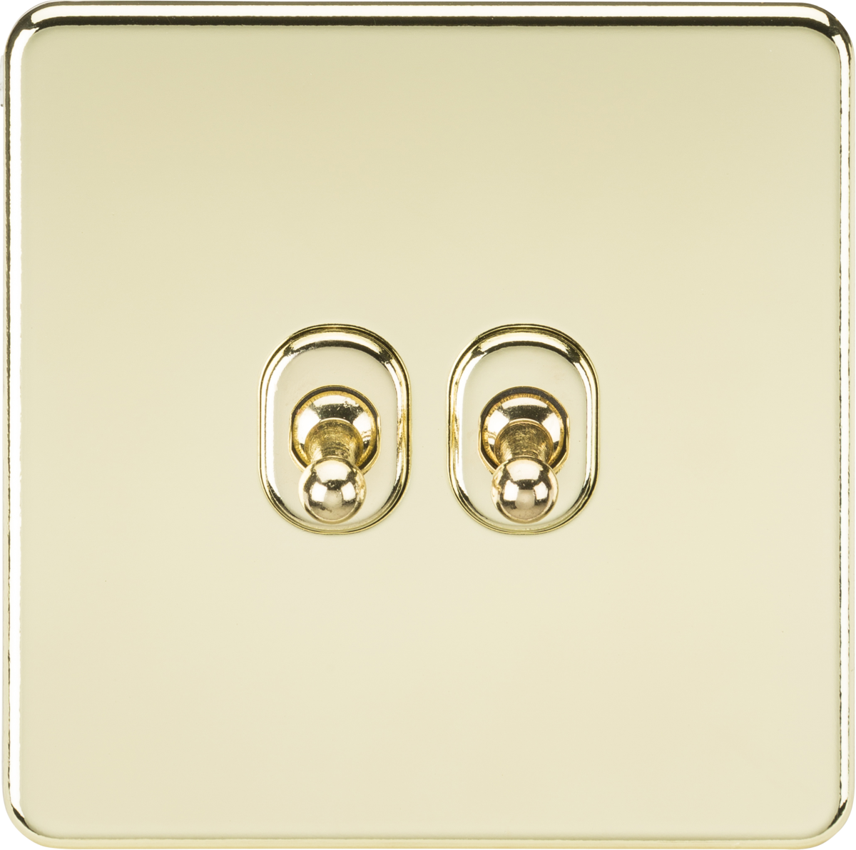 Screwless 10AX 2G 2-Way Toggle Switch - Polished Brass