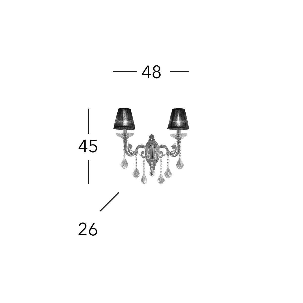 Kolarz 1299.62.3.SpT CONTARINI CRYSTAL Wall Light