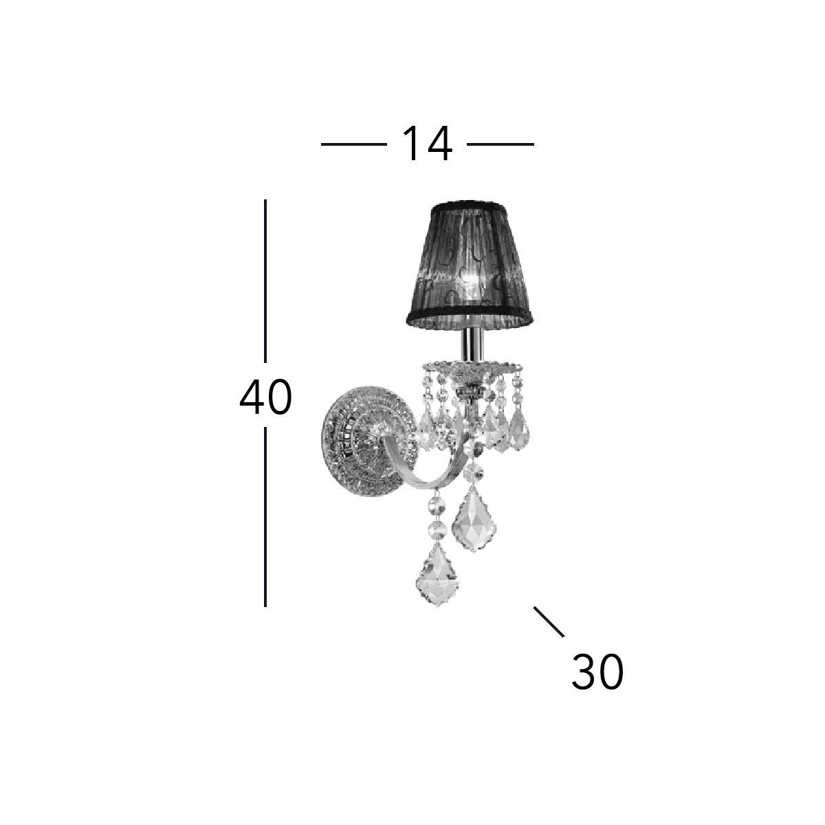 Kolarz 1301.61.5.SpT PISANI CRYSTAL Wall Light