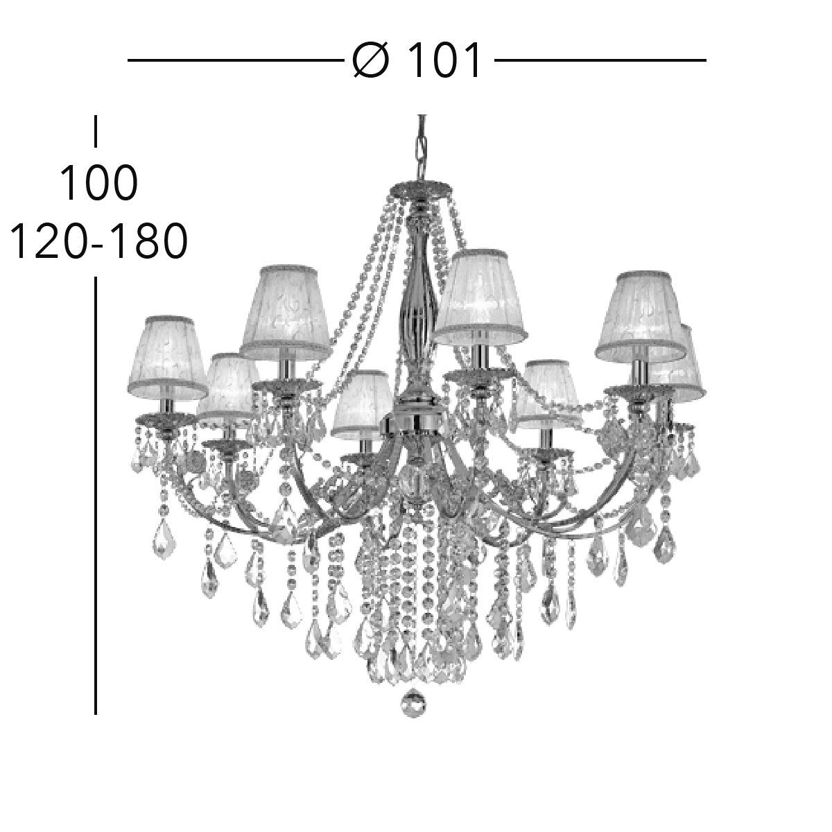 Kolarz 1301.88.3.SpT PISANI CRYSTAL Chandelier