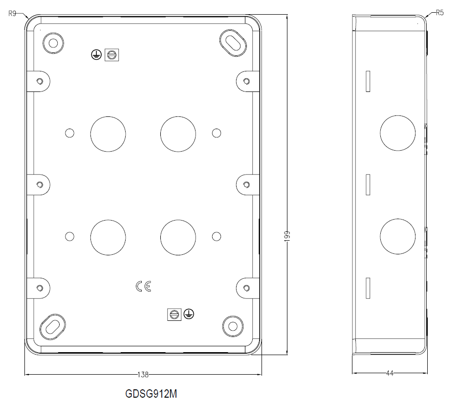 ML Accessories-GDSG912M Metalclad 9-12G surface mount box