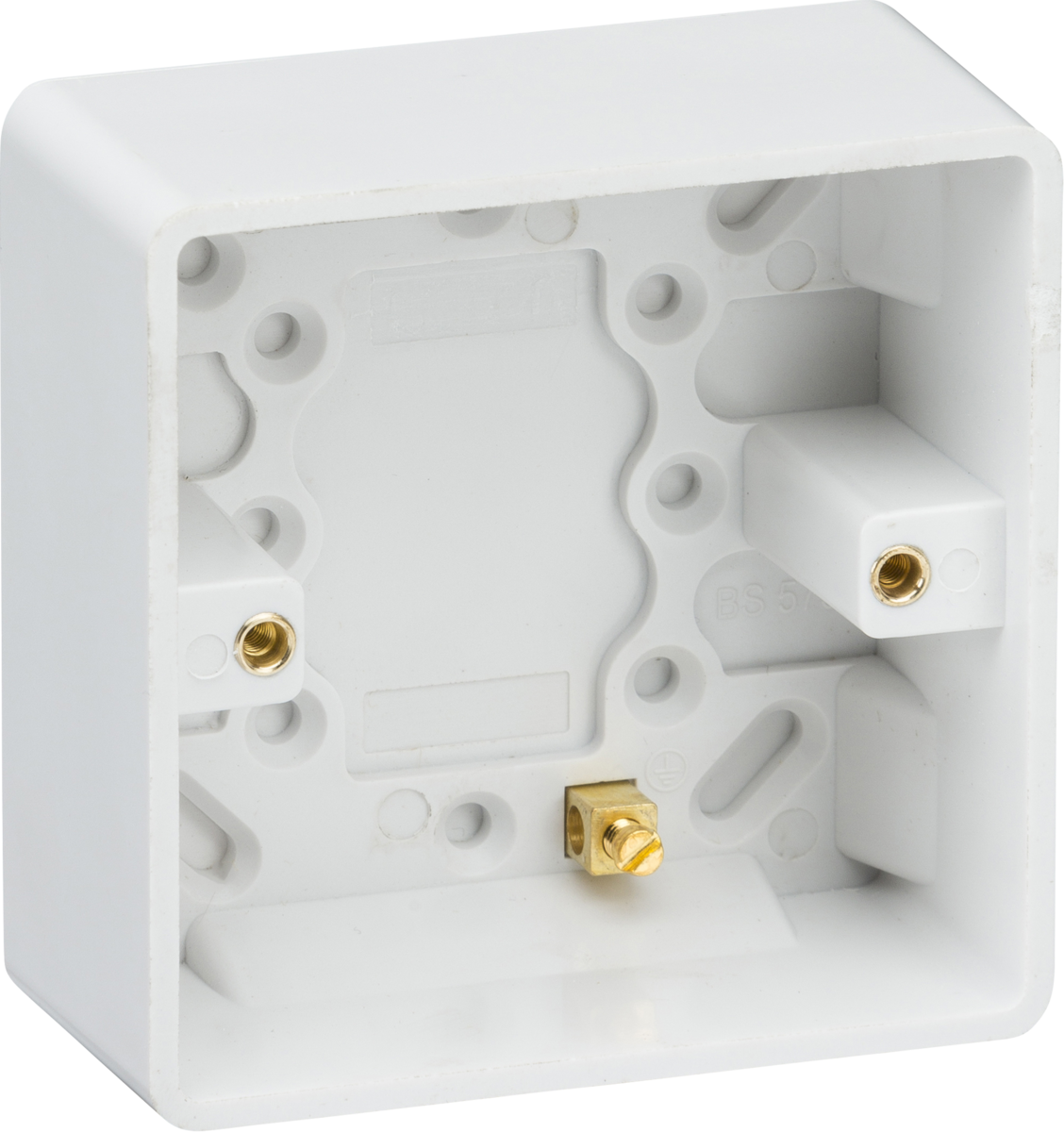 Single 35mm Pattress Box with Earth Terminal