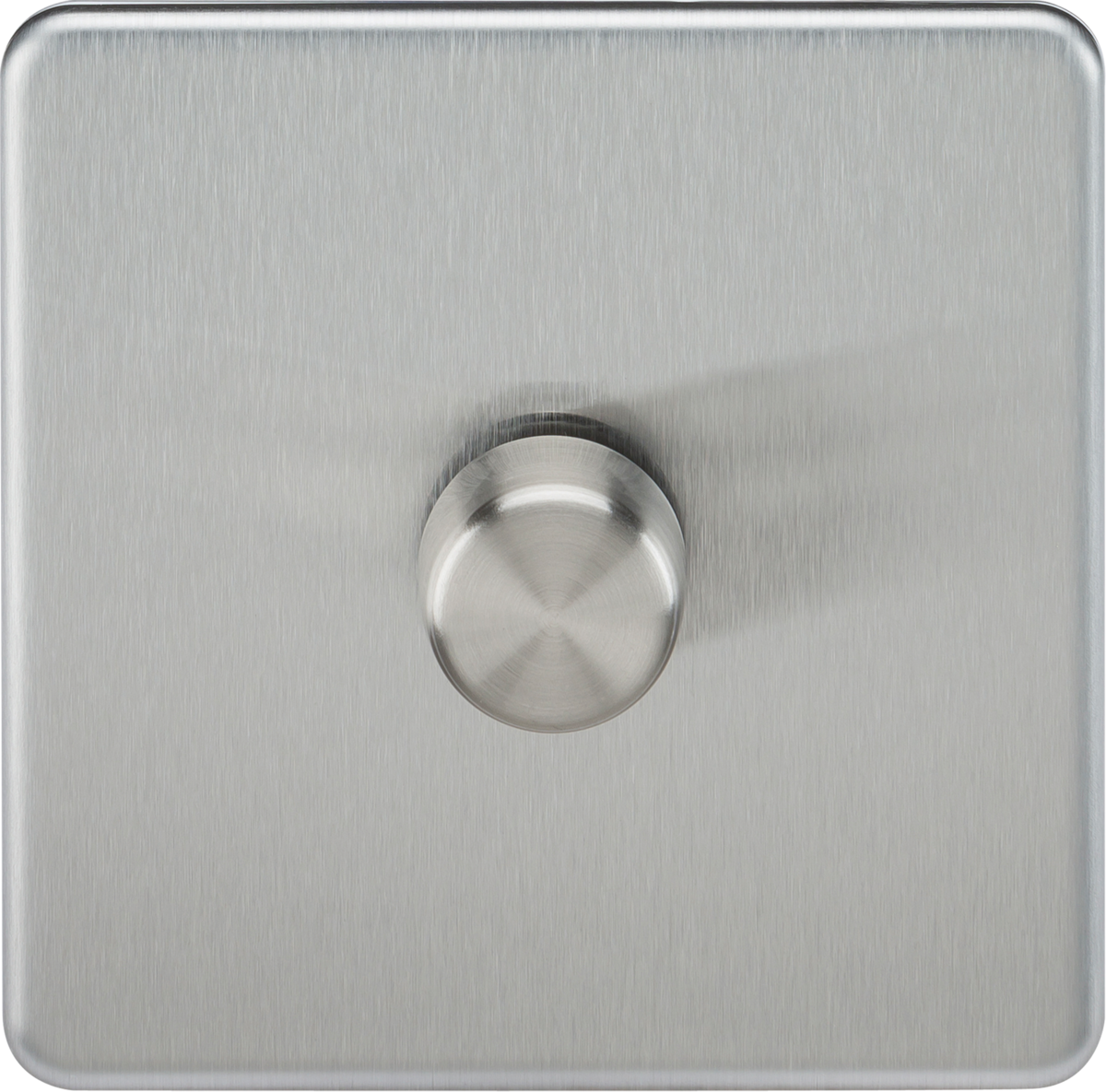 Screwless 1G 2-way 10-200W (5-150W LED) trailing edge dimmer - Brushed Chrome