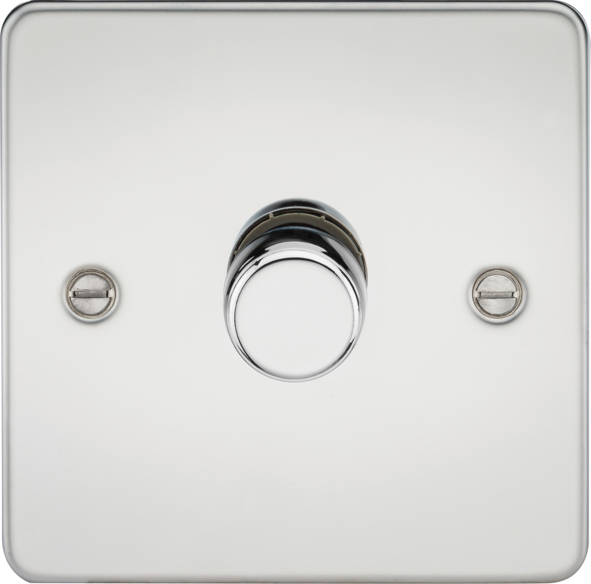 Flat Plate 1G 2 way 10-200W (5-150W LED) trailing edge dimmer - Polished Chrome