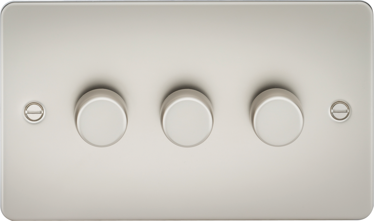 Flat Plate 3G 2 way 10-200W (5-150W LED) trailing edge dimmer - Pearl