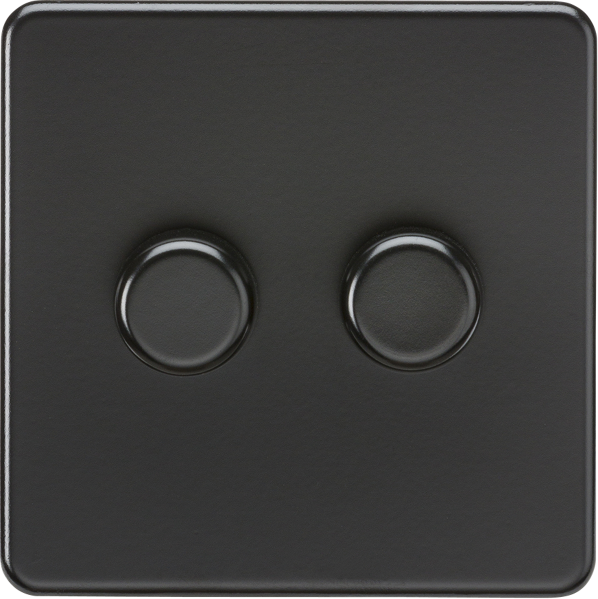 Screwless 2G 2-way 10-200W (5-150W LED) trailing edge dimmer - Matt Black