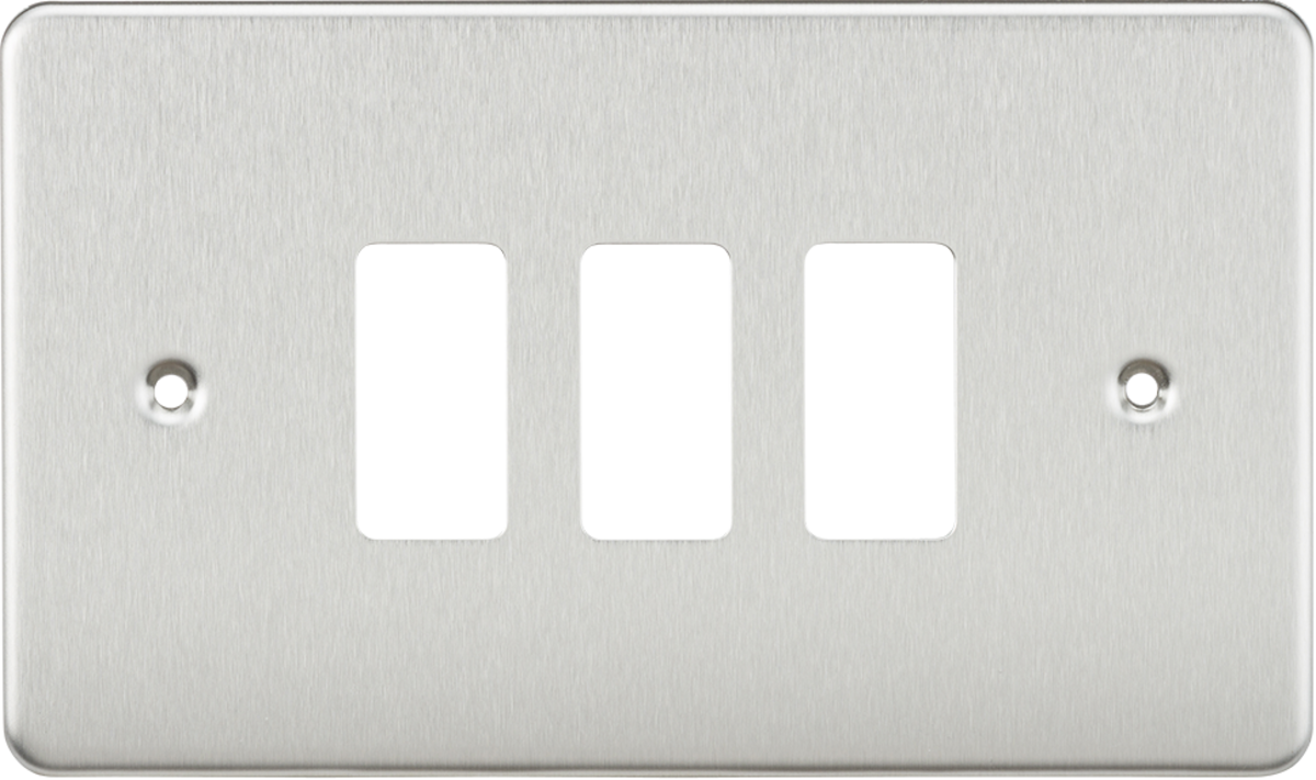 Flat plate 3G grid faceplate - brushed chrome