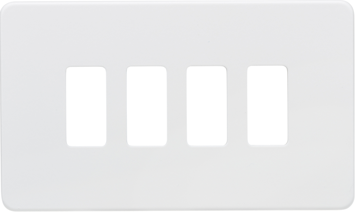 Screwless 4G grid faceplate - matt white