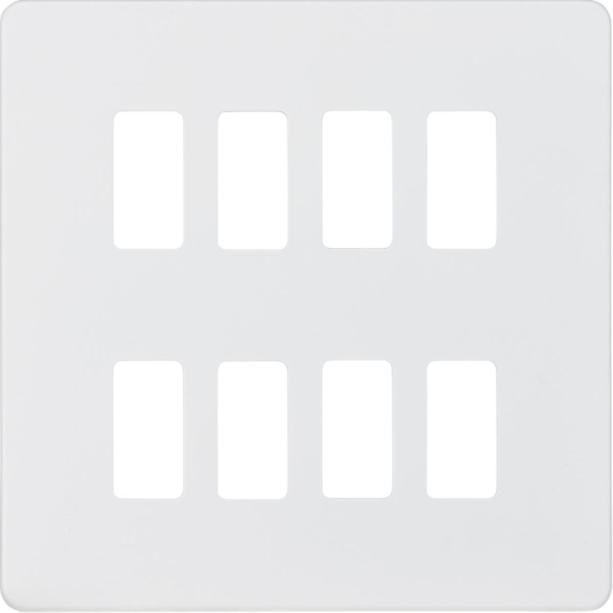 Screwless 8G grid faceplate - matt white