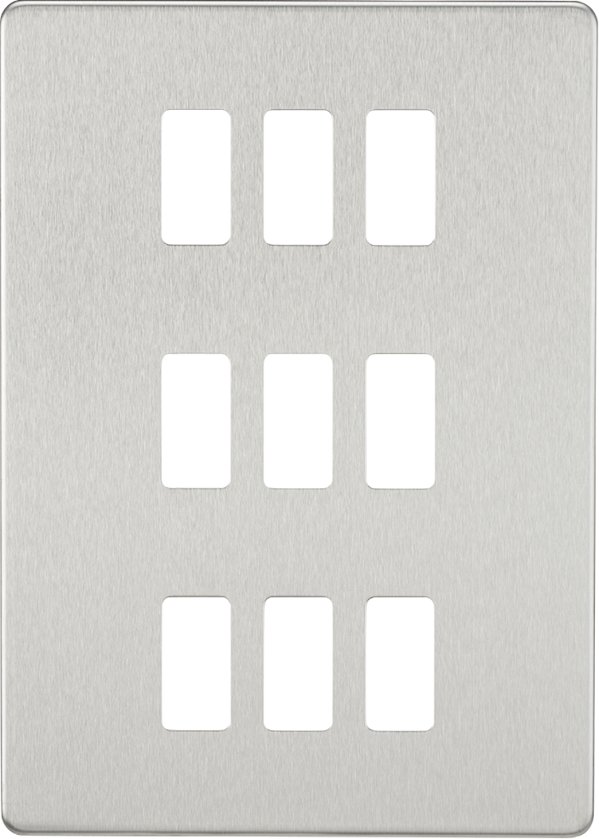 Screwless 9G grid faceplate - brushed chrome