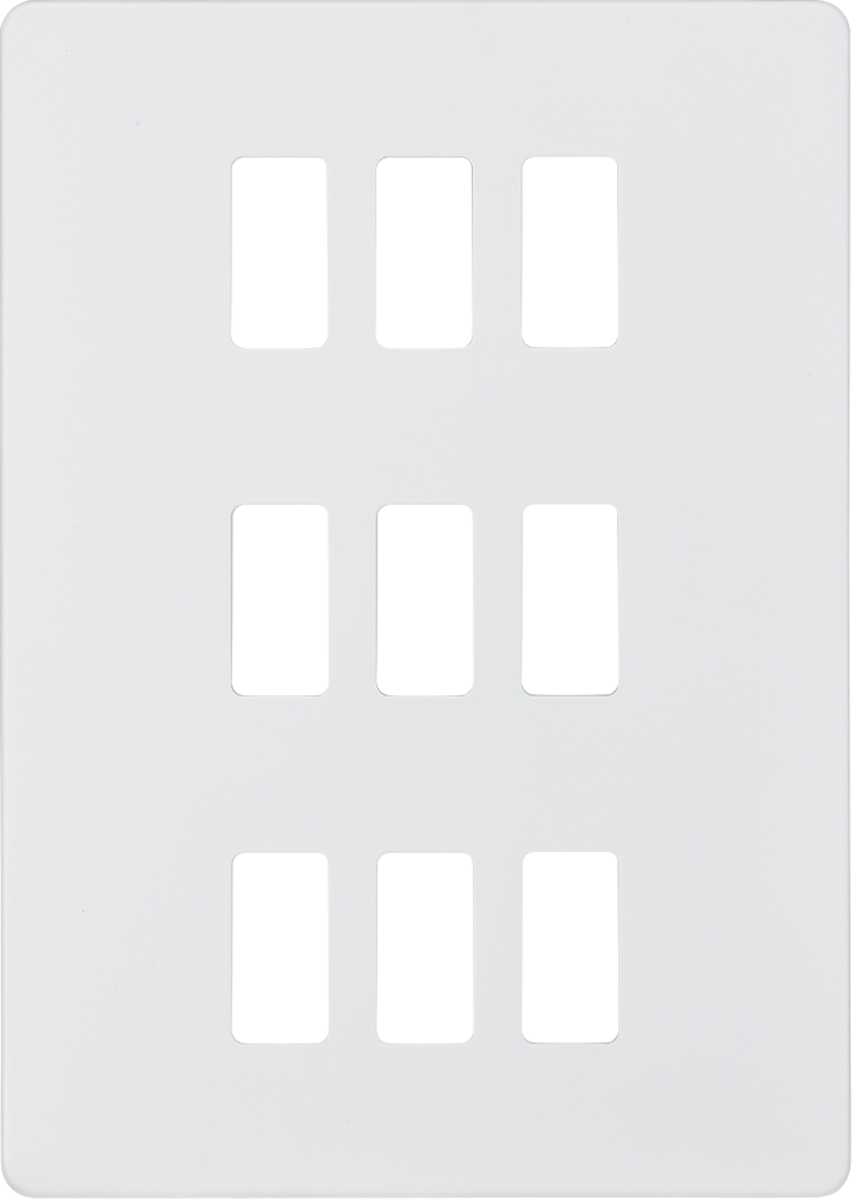 Screwless 9G grid faceplate - matt white