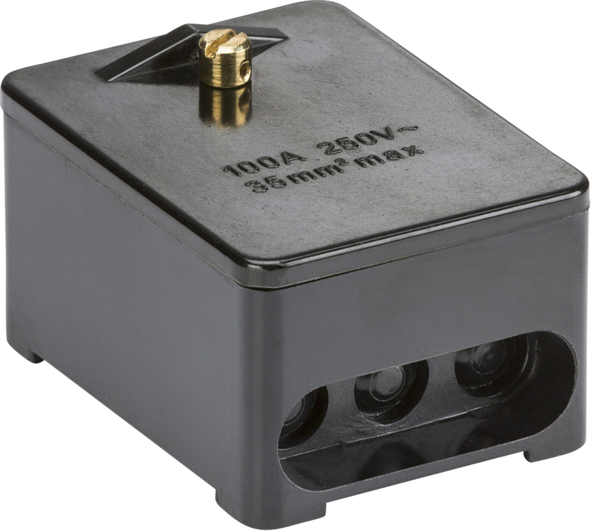 100A 1 x 5-Way (Single Pole) Service Connector Block - Brass Terminals