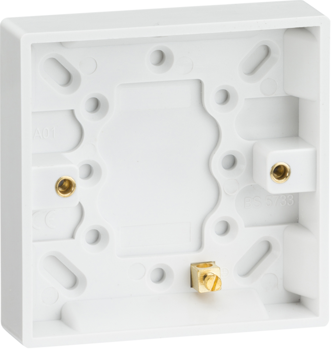 Single 16mm Pattress Box with Earth Terminal