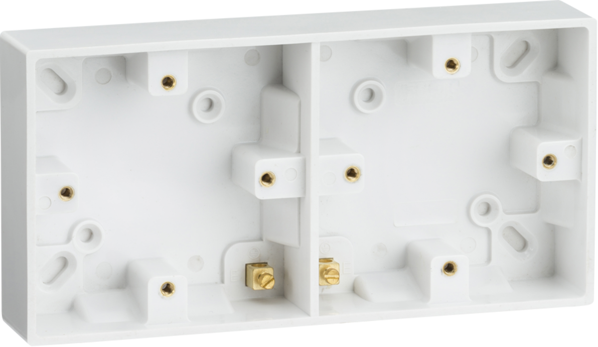 Dual 25mm Pattress Box with Earth Terminal