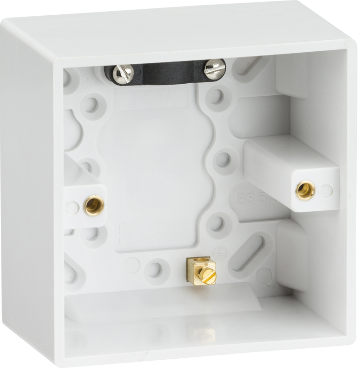Single 47mm Pattress Box with Earth Terminal
