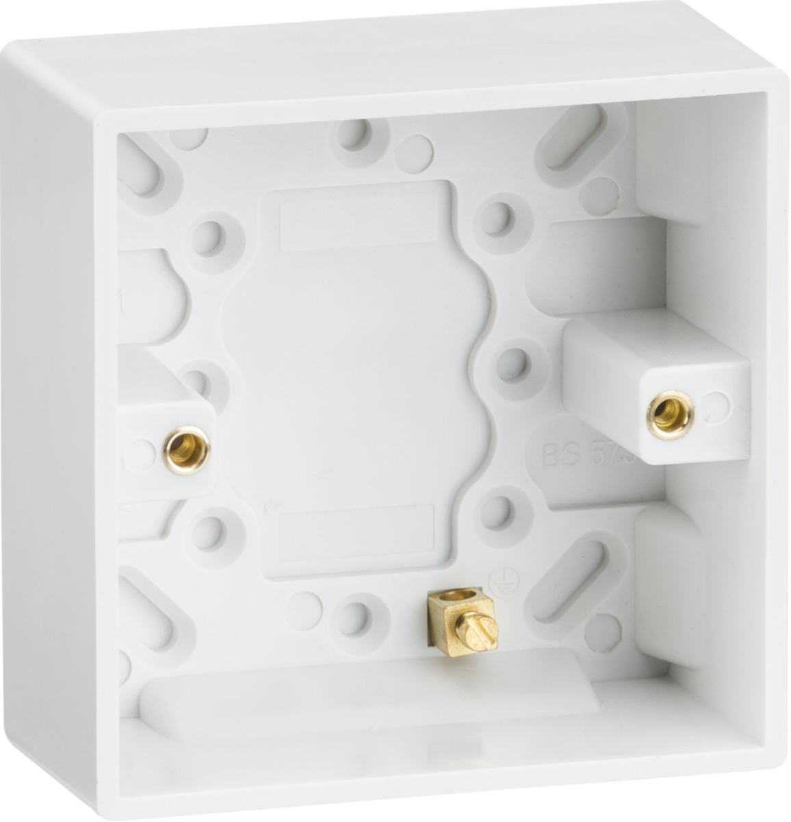 Single 35mm Pattress Box with Earth Terminal