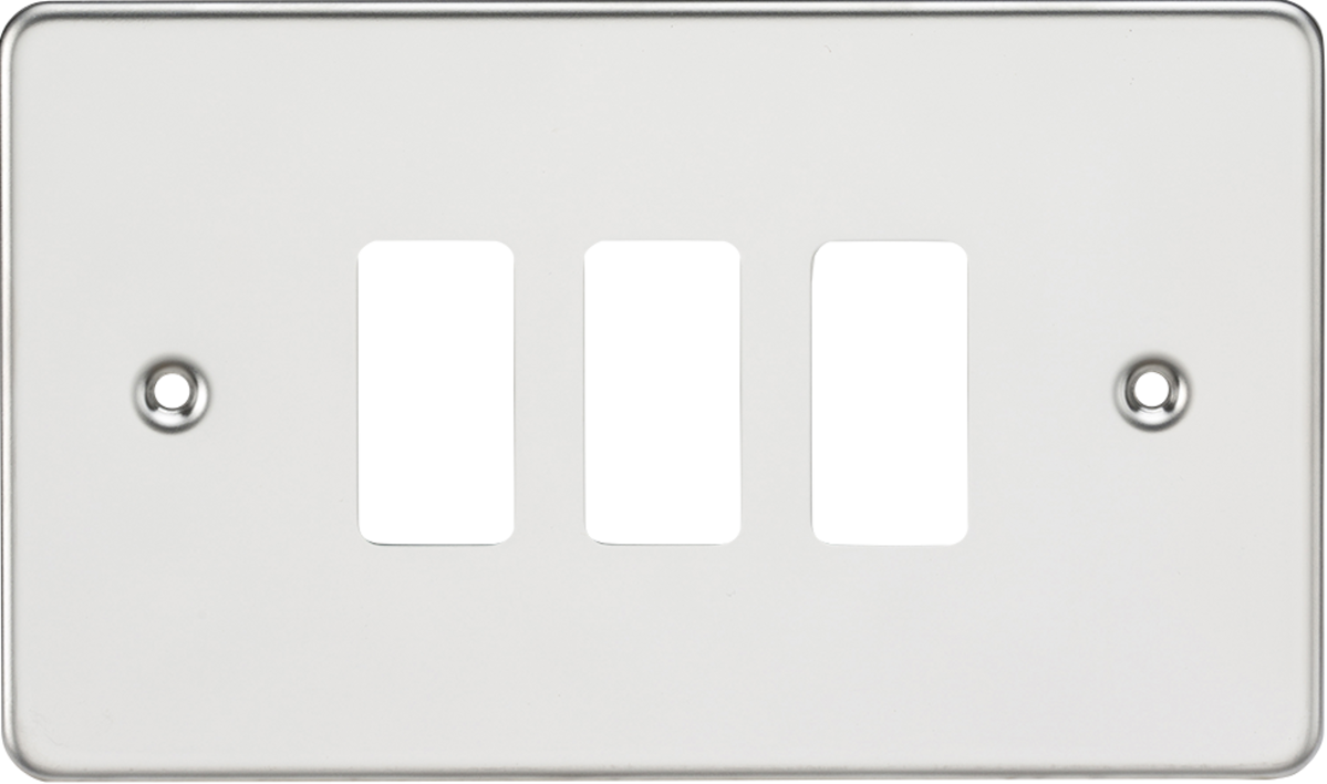 Flat plate 3G grid faceplate - polished chrome