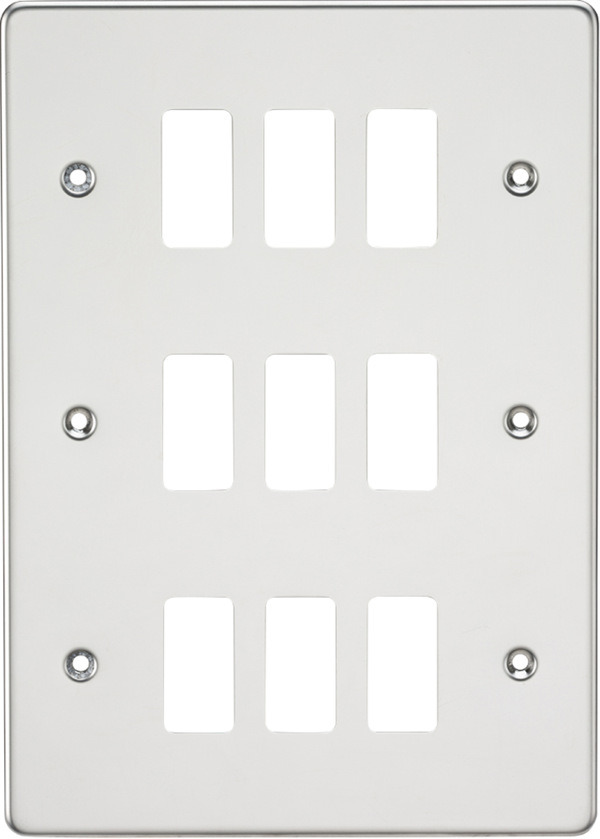 Flat plate 9G grid faceplate - polished chrome