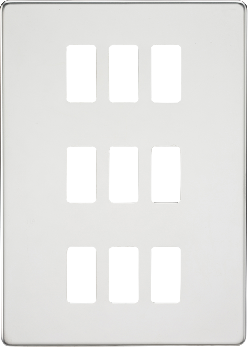 Screwless 9G grid faceplate - polished chrome
