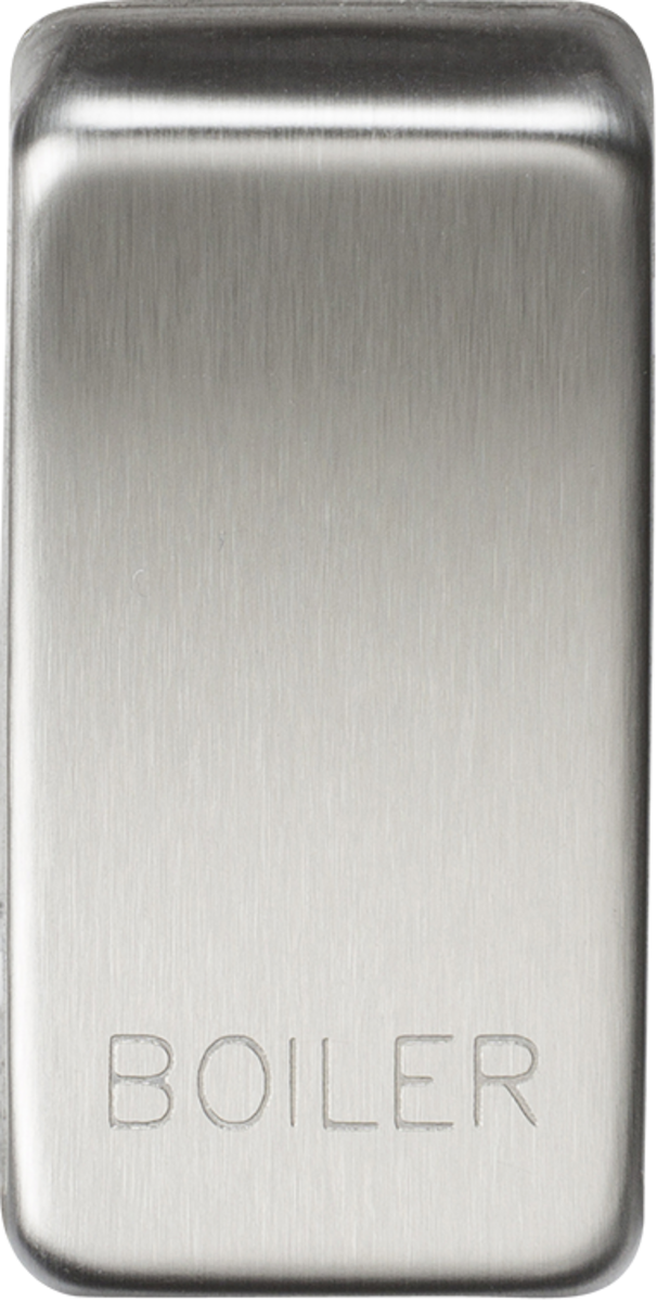 Switch cover "marked BOILER" - brushed chrome