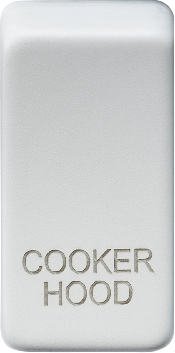 Switch cover "marked COOKER HOOD" - matt white