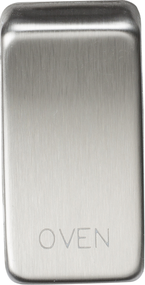 Switch cover "marked OVEN" - brushed chrome