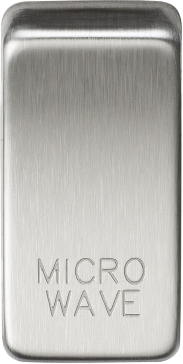 Switch cover "marked MICROWAVE" - brushed chrome