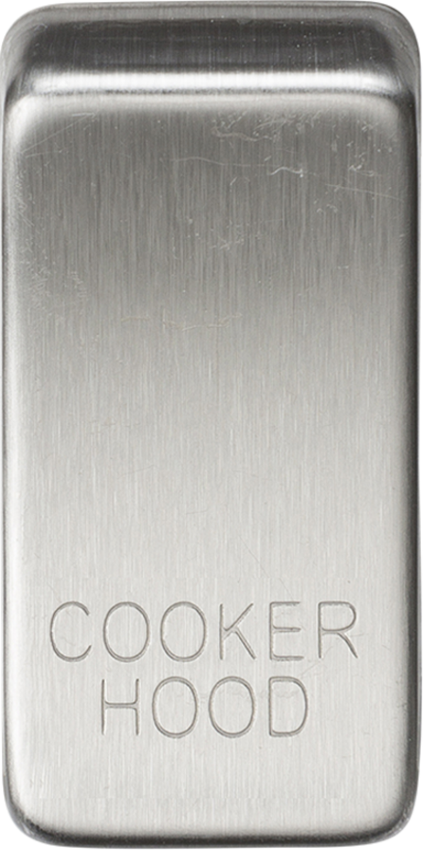 Switch cover "marked COOKER HOOD" - brushed chrome