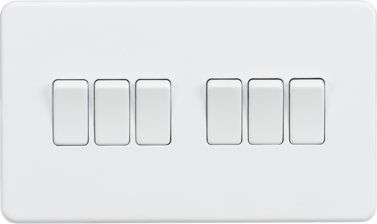 Screwless 10AX 6G 2-Way Switch - Matt White