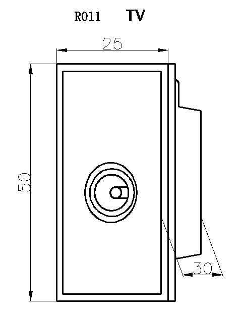 ML Accessories-NETTVSGY Screened TV Outlet 25 x 50mm - Grey