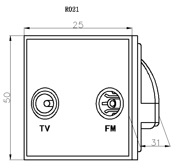 ML Accessories-NETDITVGY Diplexed TV /FM DAB Outlet Module 50 x 50mm - Grey