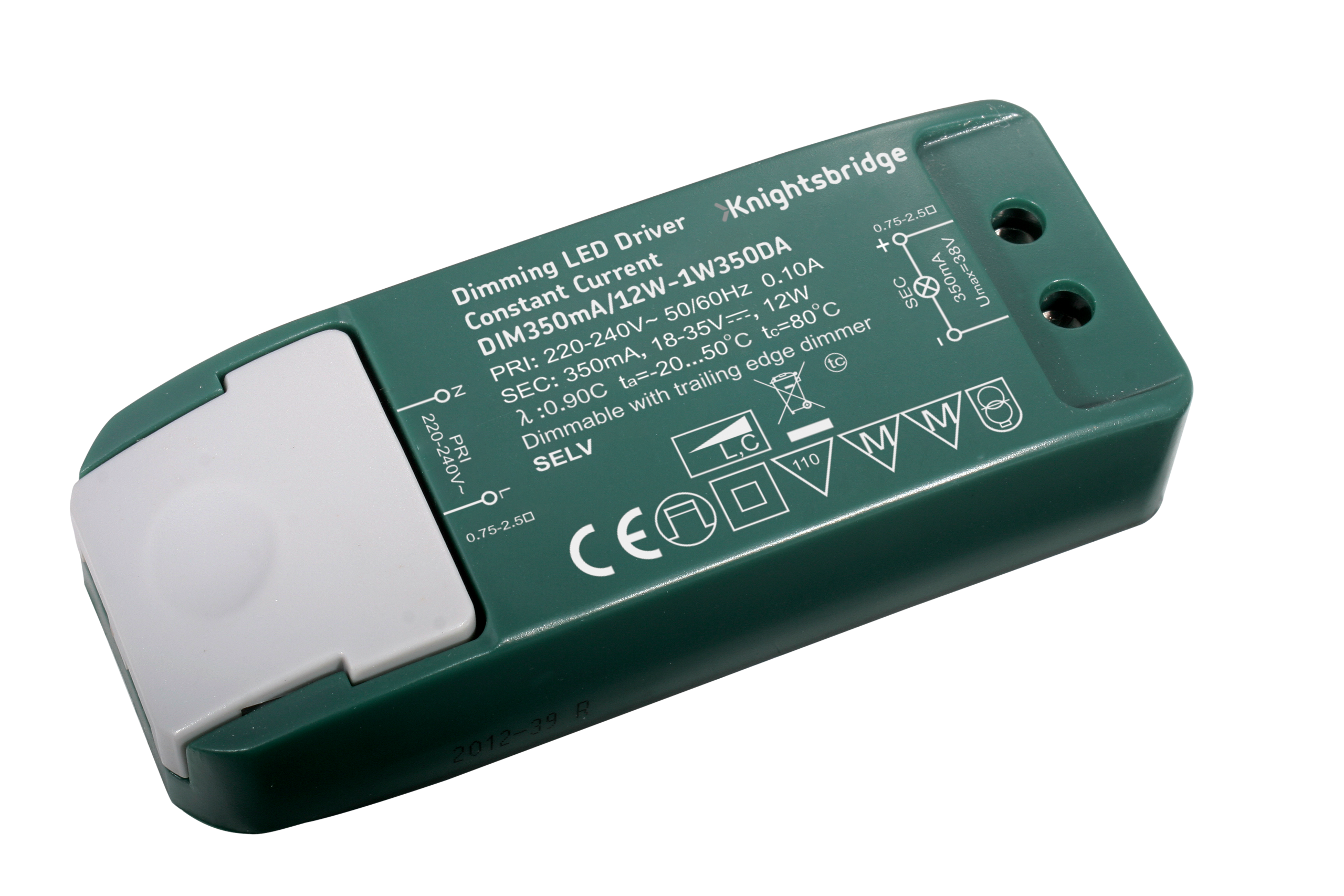 ML Accessories-1W350DA IP20 350mA 12W LED Dimmable Driver - Constant Current