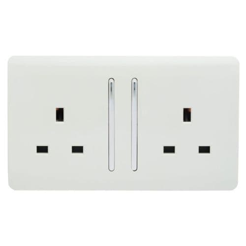 2 Gang 13 Amp Switched Plug Socket