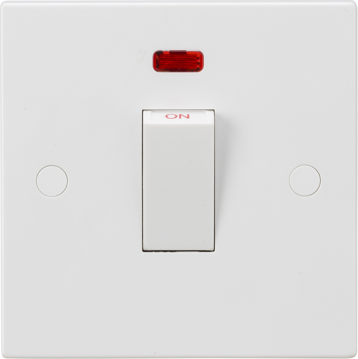 45A 1G DP Switch with Neon (White Rocker)
