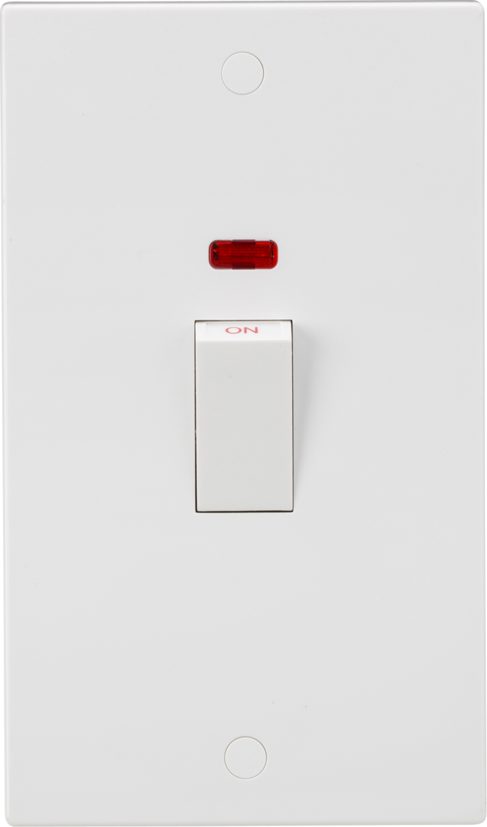 45A 2G DP Switch with Neon (White Rocker)
