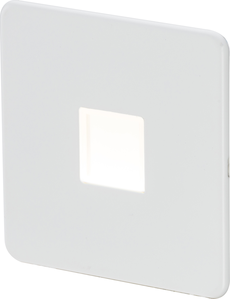 Screwless 230V LED Plinth Light - Matt White