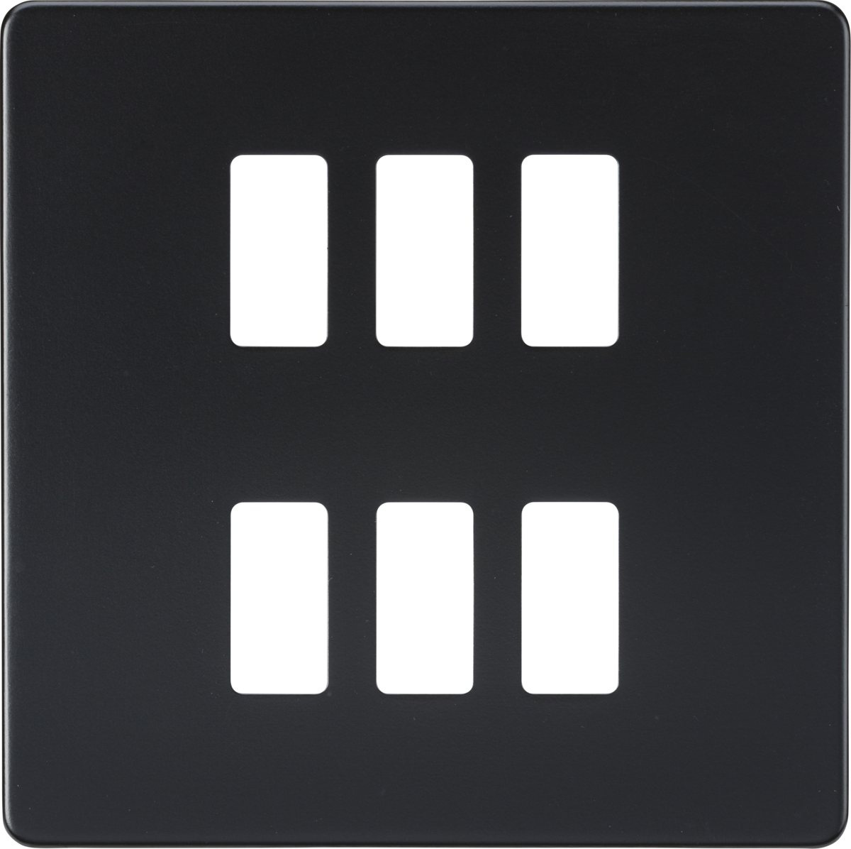 Screwless 6G grid faceplate - matt black