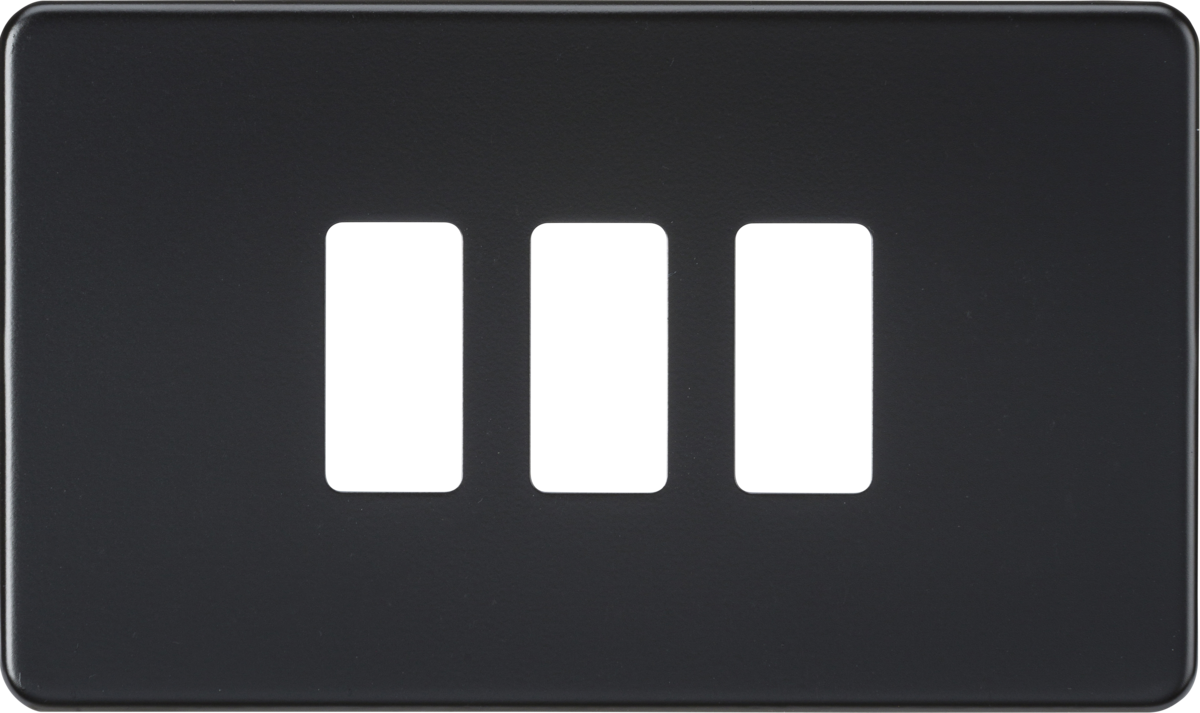 Screwless 3G grid faceplate - matt black