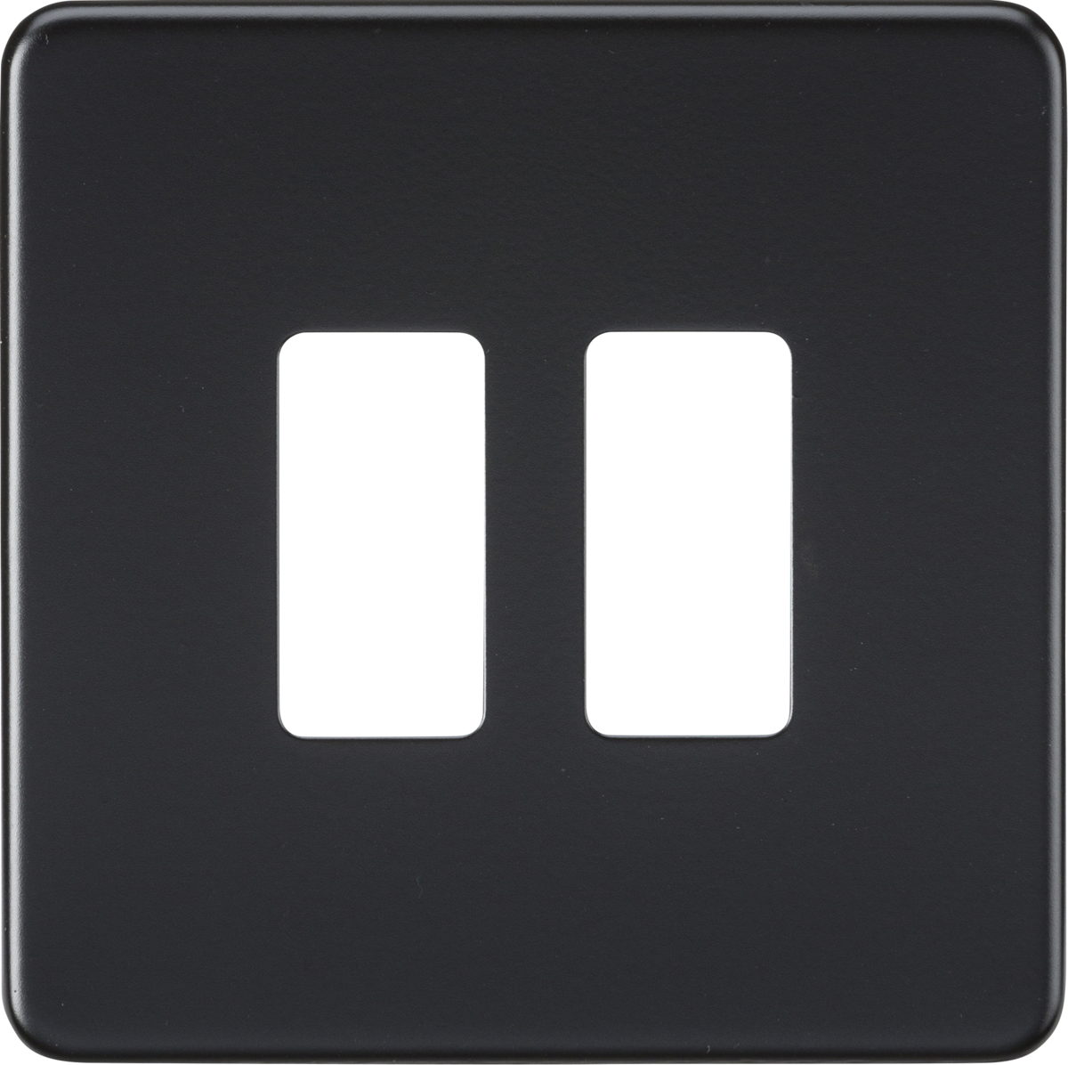 Screwless 2G grid faceplate - matt black