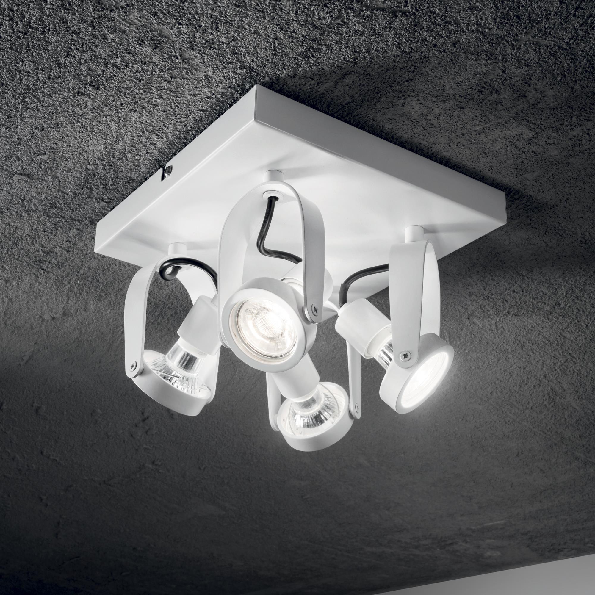 Ideal Lux 229614,Category_Flush Ceiling Lights,TECNICO,Finish_ GLIM COMPACT PL4 SQUARE BIANCO