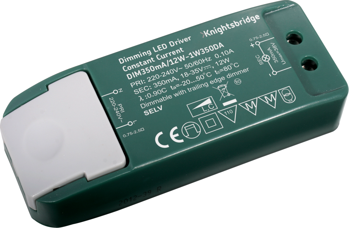 IP20 350mA 12W LED Dimmable Driver - Constant Current