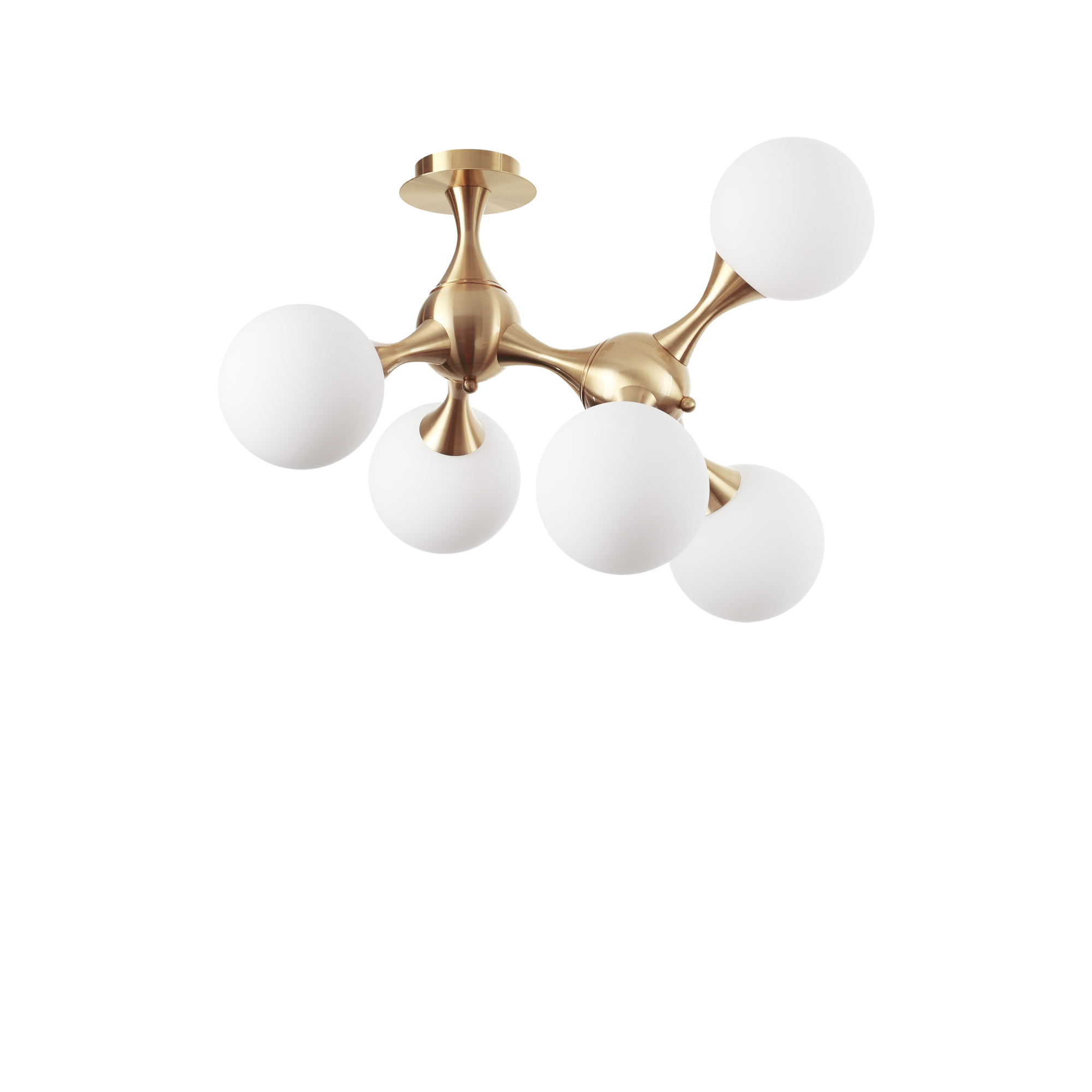 Ideal Lux 241050,Category_Flush Ceiling Lights,MODERNO,Finish_ NODI PL5 OTTONE SATINATO