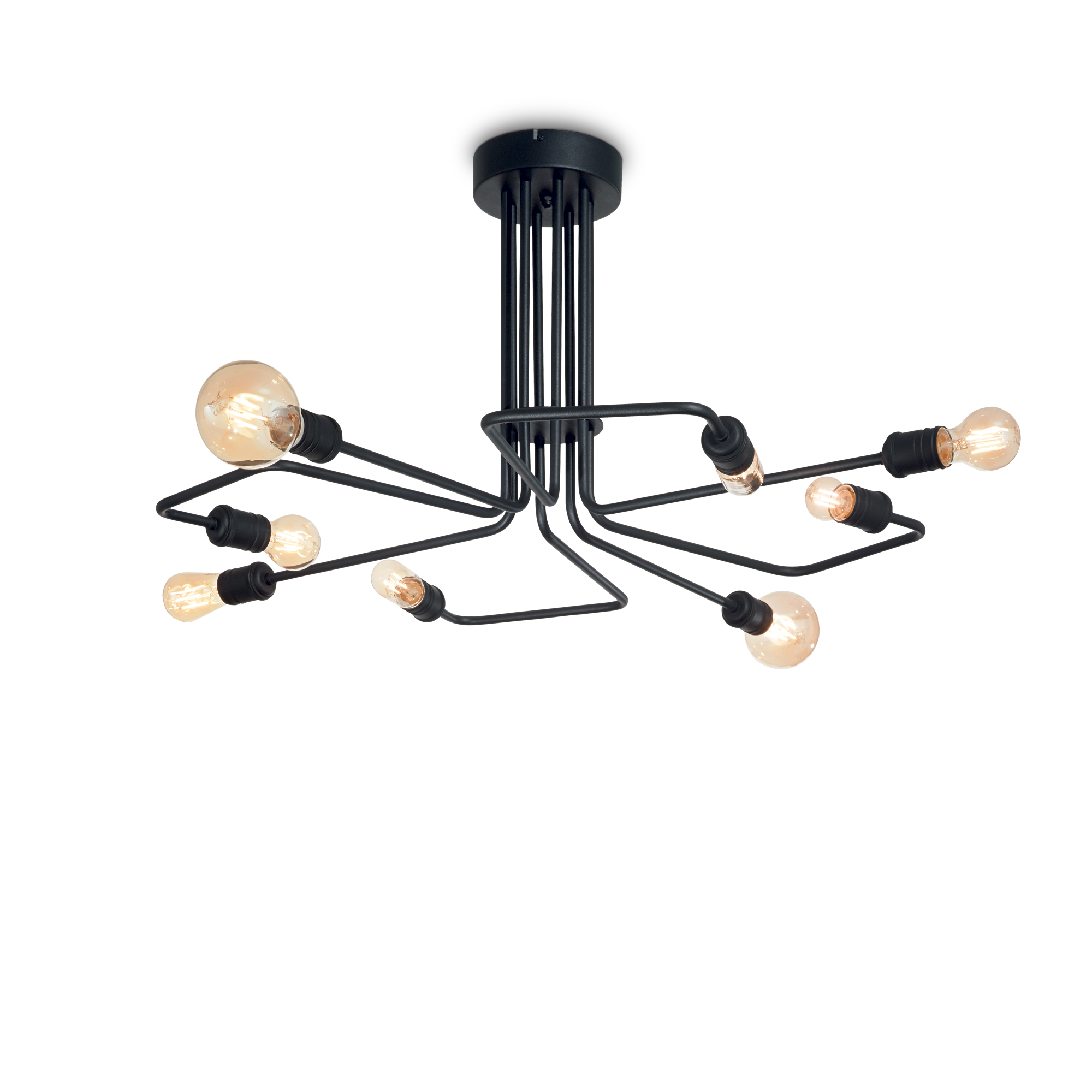 Ideal Lux 242378,Category_Flush Ceiling Lights,CLASSICO,Finish_ TRIUMPH PL8 NERO