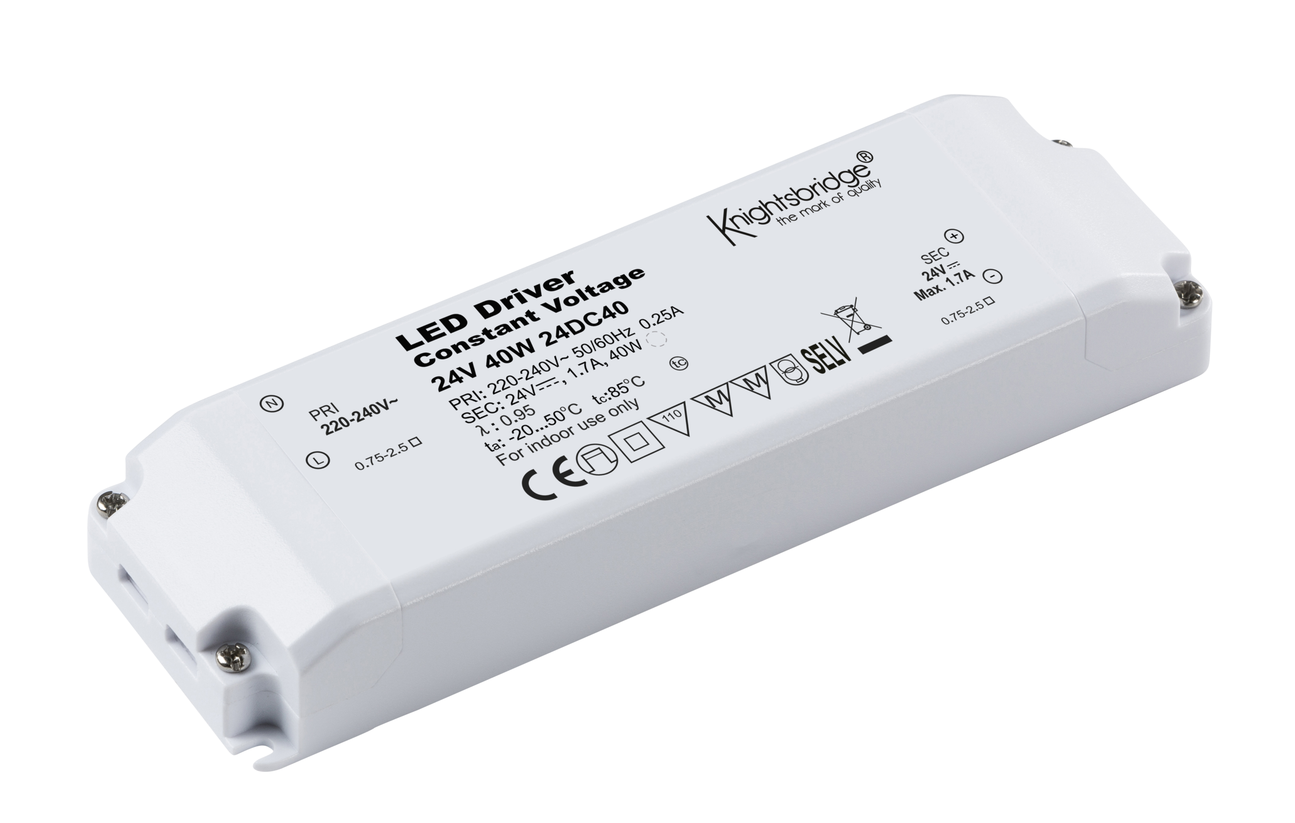 ML Accessories-24DC40 IP20 24V DC 40W LED Driver - Constant Voltage
