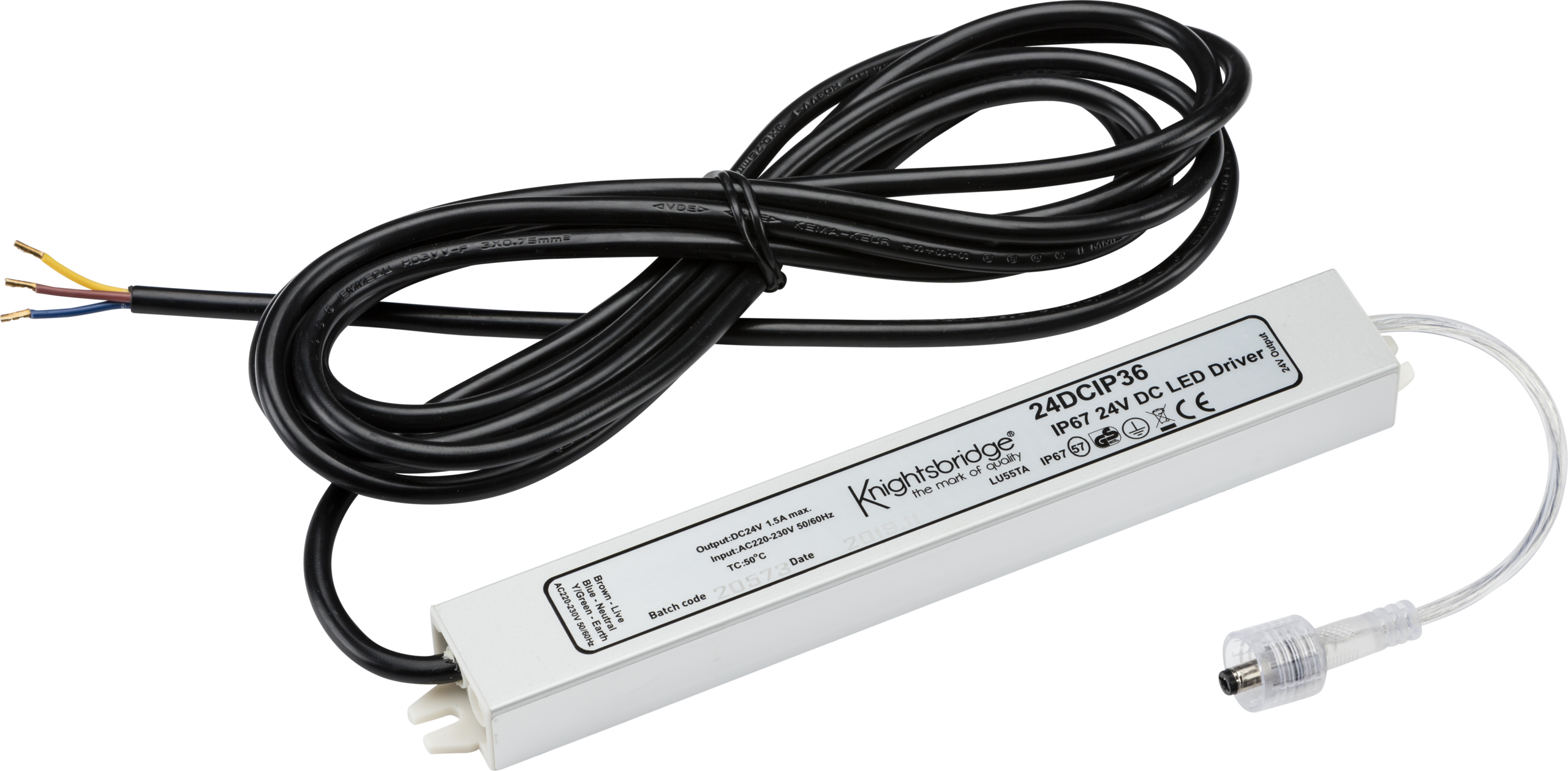 ML Accessories-24DCIP36 24V IP67 36W DC LED Driver - Constant Voltage